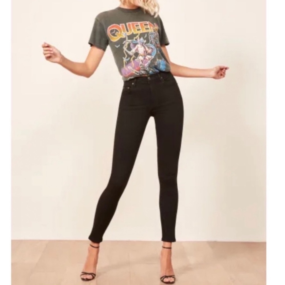 NWT Reformation Black Harper Skinny Jeans